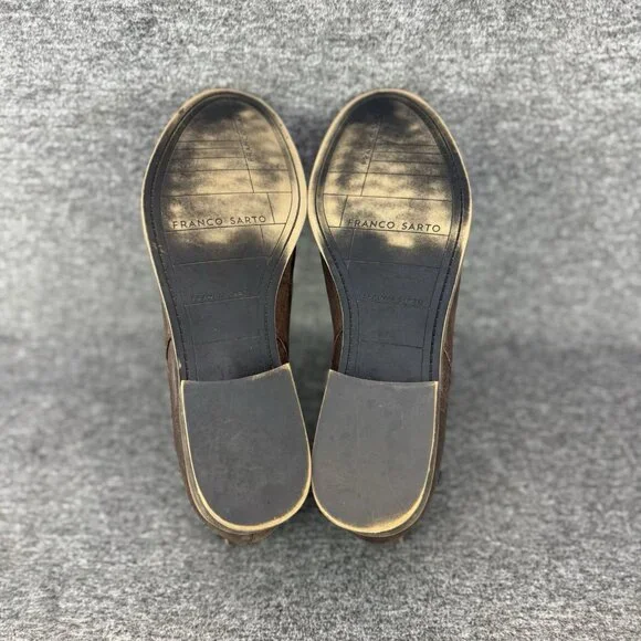 ✅Franco Sarto Boot Women's 9.5Keegan Brown Leather Double Side Zip Ankle Booties - Picture 3 of 10